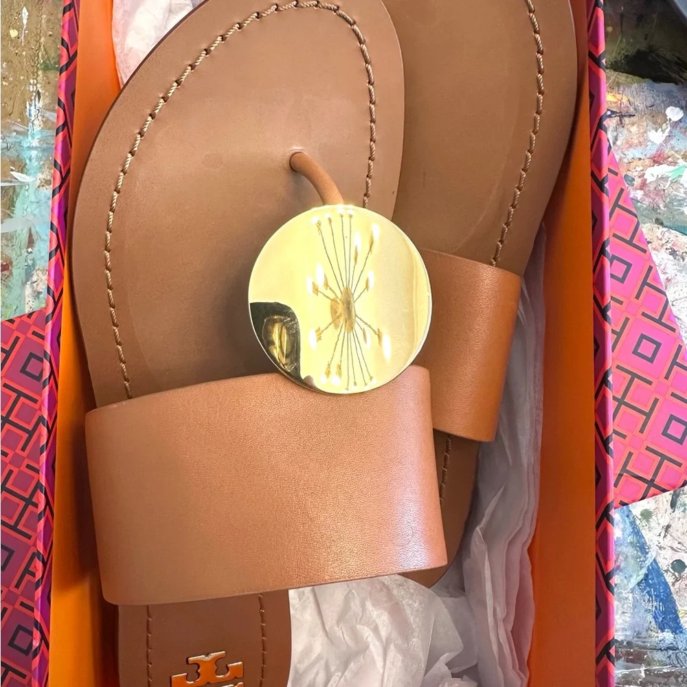 Tory Burch Patos Disk Leather Slides - Picture 6 of 6